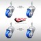 Service Caster 3.5 Inch SS Blue Polyurethane Wheel Swivel 3/8 Inch Threaded Stem Caster Set SCC-SSTS20S3514-PPUB-BLUE-381615-4 - alternate 3